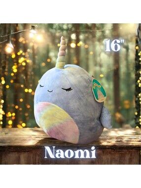 NWT Squishmallows Naomi the Narwal 16"